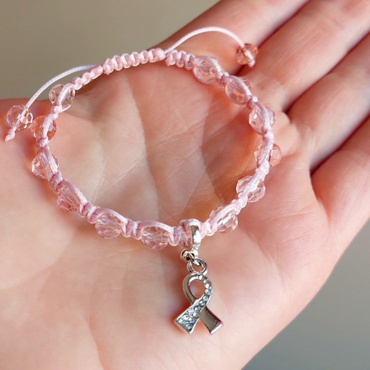 Barnarmband makramé Rosa Bandet | Glas