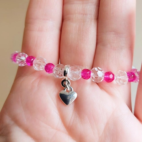 Barnarmband glas Rosa Bandet