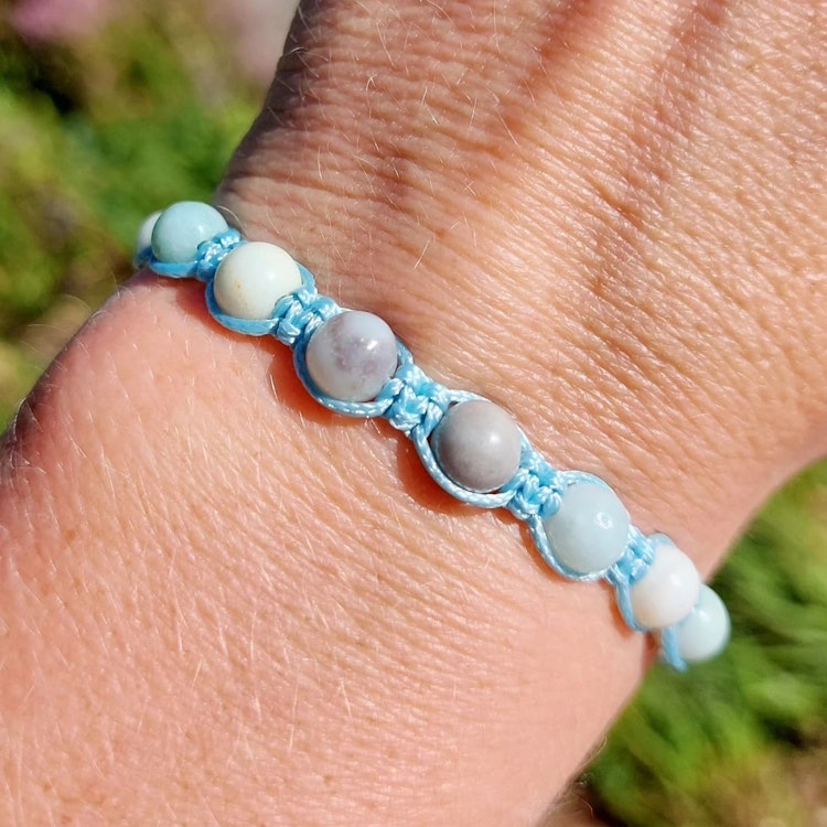 Makraméarmband | Amazonit