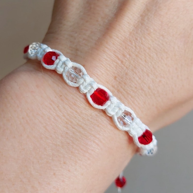 Makraméarmband | Glas