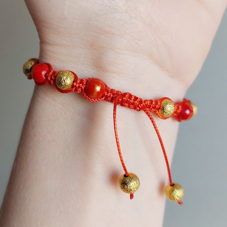 Makraméarmband | Jade & glas