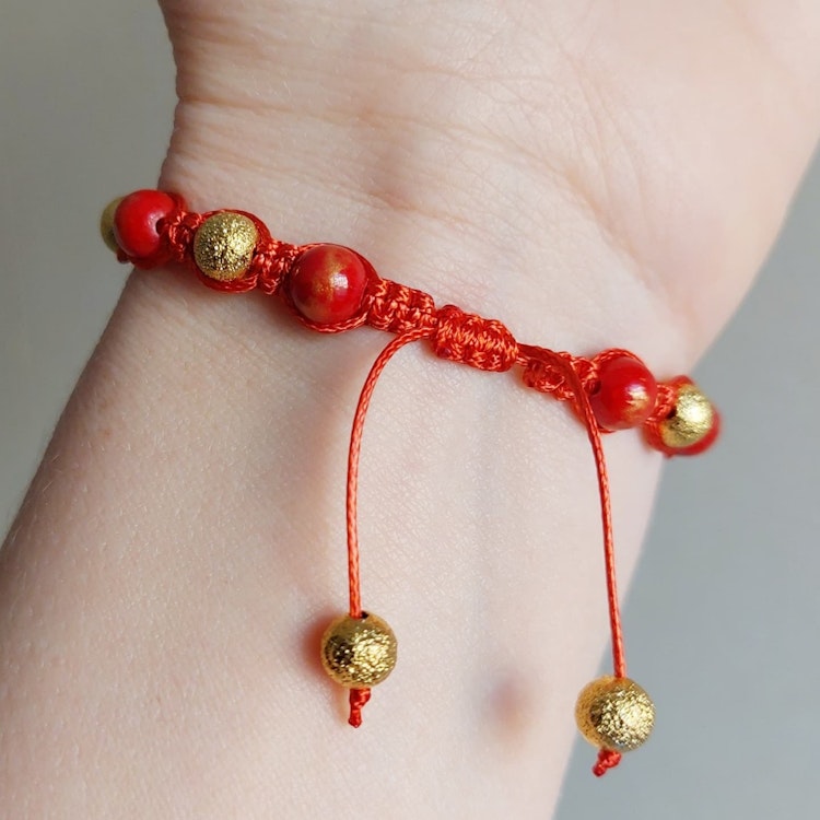 Makraméarmband | Jade & glas