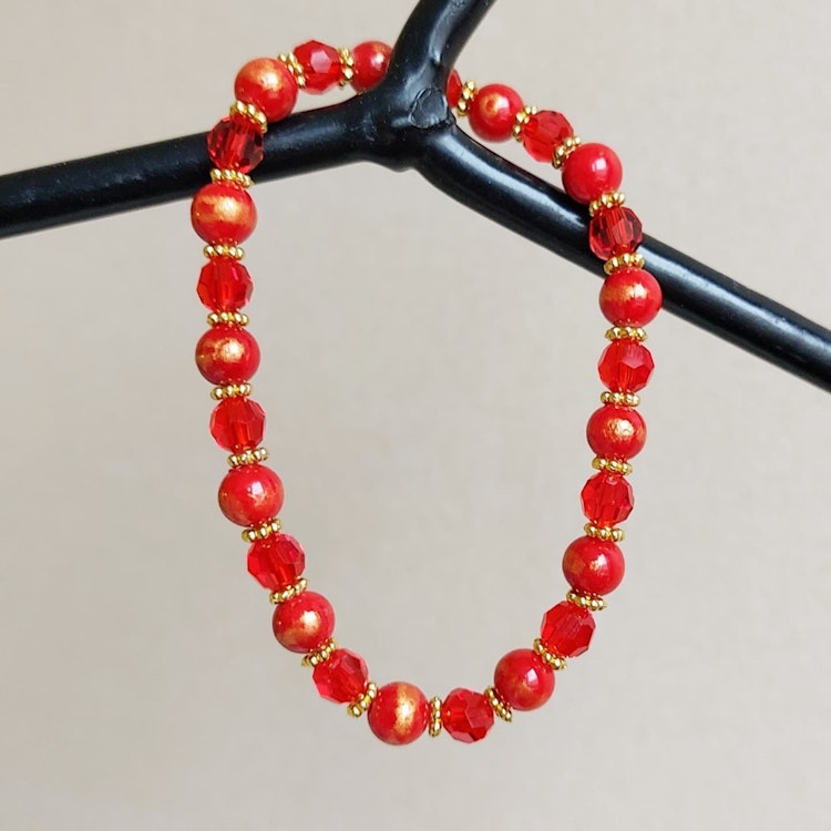 Elastiskt armband | Jade & glas