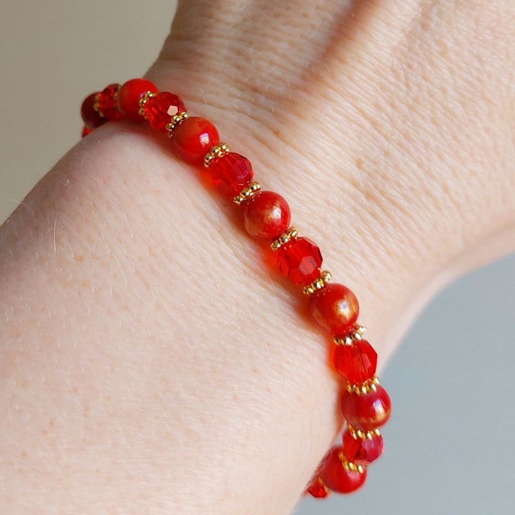 Elastiskt armband | Jade & glas