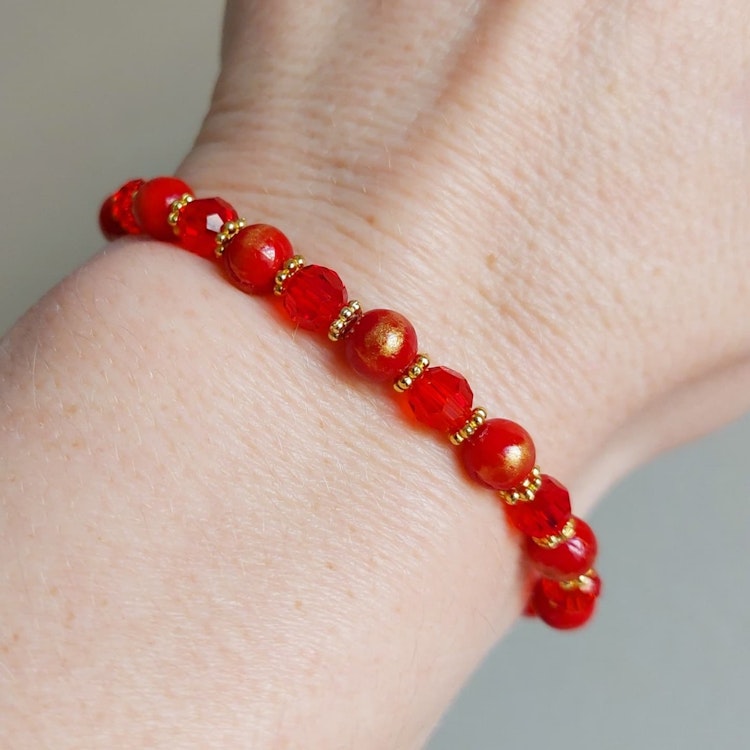 Elastiskt armband | Jade & glas