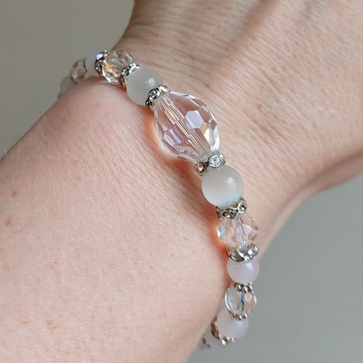 Elastiskt armband | Agat & glas