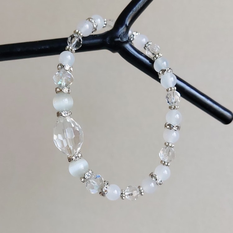 Elastiskt armband | Agat & glas