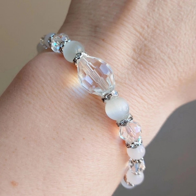 Elastiskt armband | Agat & glas