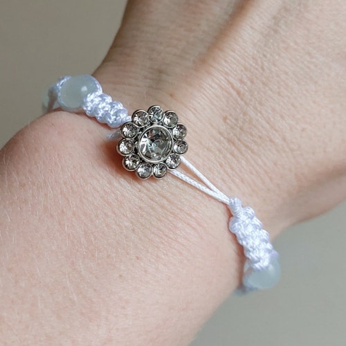 Makraméarmband med knapp | Glas