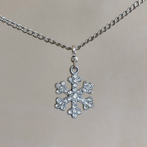 Halsband med hänge | Metall med strass