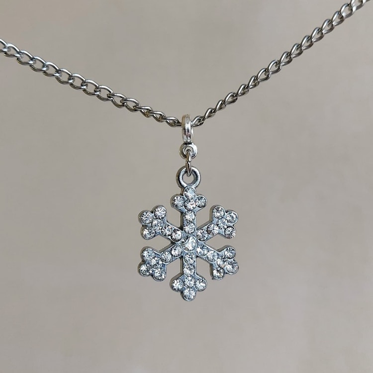Halsband med hänge | Metall med strass