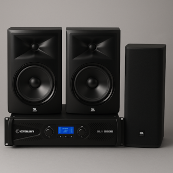 Komplett ljudpaket – JBL 308 + Crown XLS2502 + JBL 50S