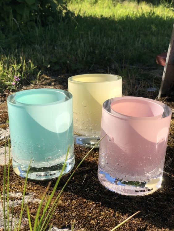 Hurricane Soda pink skogsberg smart ljuslykta glas