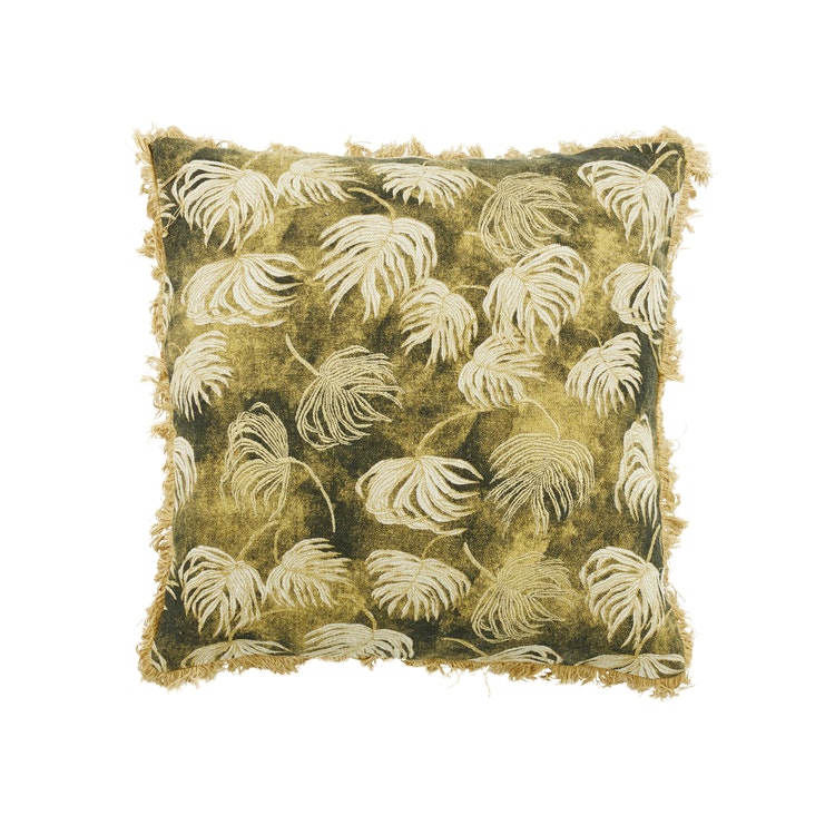Kuddfodral Stormy leafs, gold, Jakobsdals textil - PIFFIG
