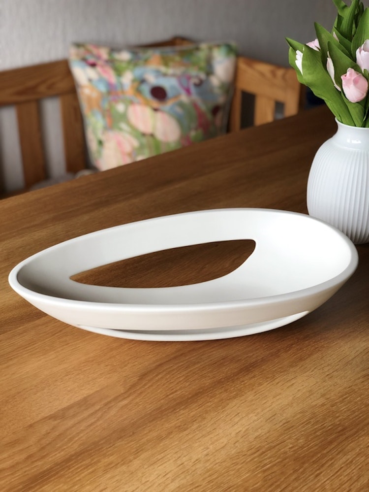 Fat Kokong oval bord, vit, design Bernadotte & Kylberg, Kähler