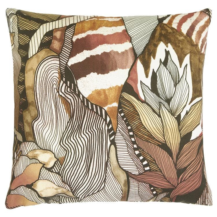 Kuddfodral Modern Art Outdoor, brun, Jakobsdals textil, 60x60 cm
