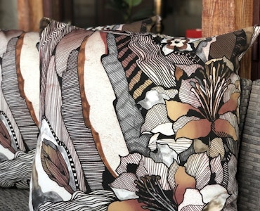 Kuddfodral Modern Art Outdoor, brun, Jakobsdals textil