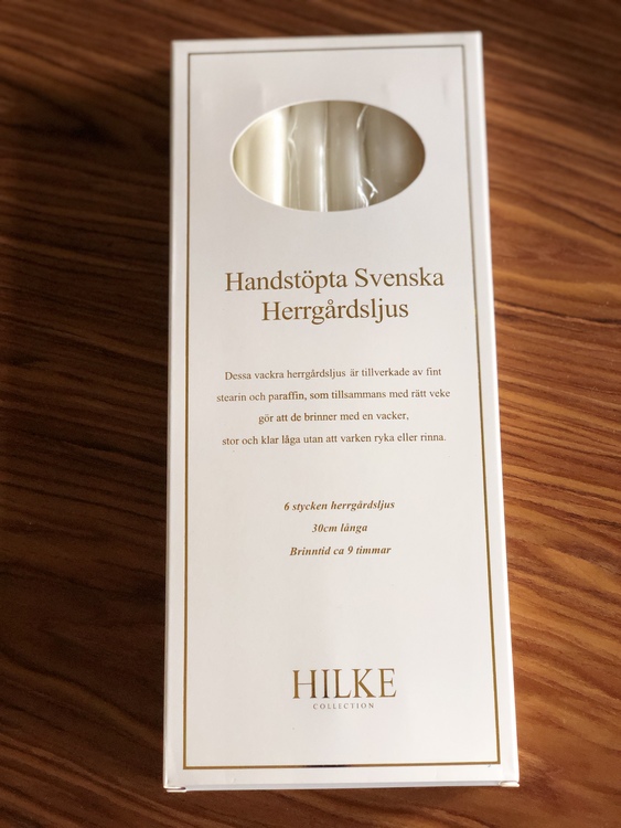 Herrgårdsljus 6-pack, pärlvit glans, handstöpta, Hilke Collection