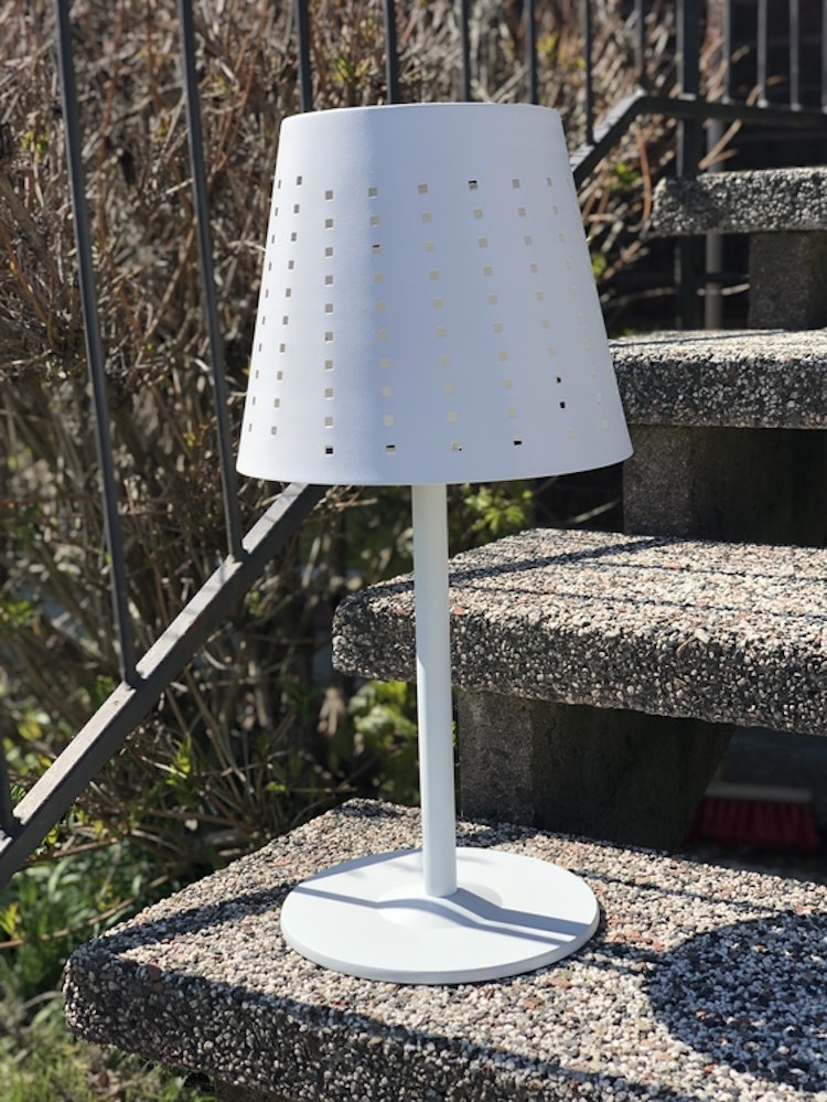 Utomhuslampa Alvar, vit metall, 48 cm, solcellslampa