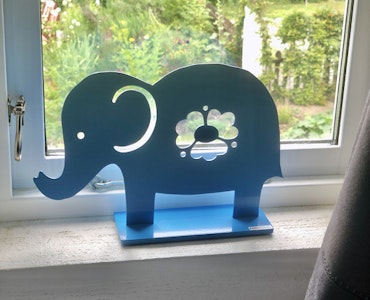 Elefant, 20 cm, ljusblå, Lonneberg