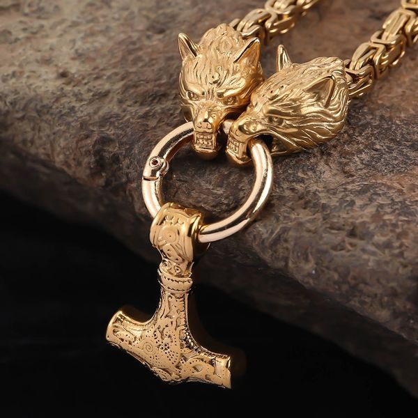 Luksus halskjede med Thors hammer Gold.