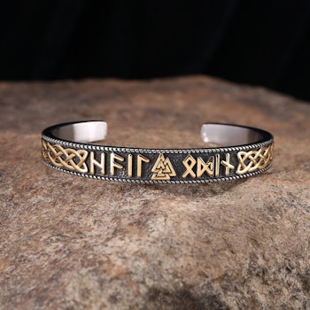 Valknut armring med runer