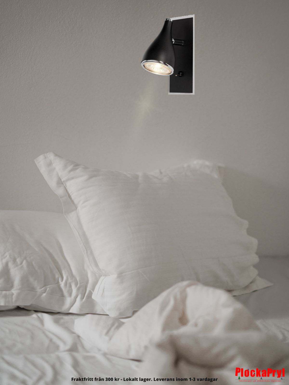 Vägglampa cottex, inkl GU10 LED - Svart/krom