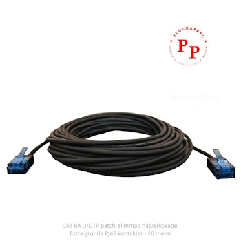 Nätverkskabel slim CAT6A oskärmad, 10m