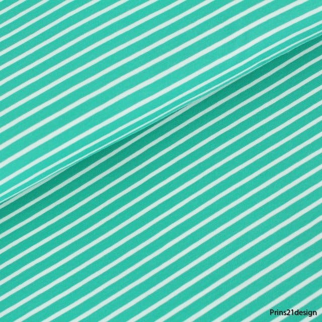 Biojersey Streifen - smaragd
