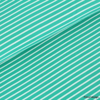 Biojersey Streifen - smaragd