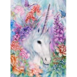 Pink flower and unicorn  40*50,