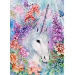 Pink flower and unicorn  40*50,