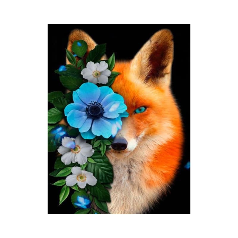 Fox with Flowers 40*50