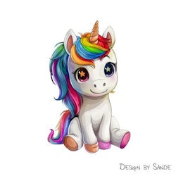 DTF Transfer Textiltryck – Baby Unicorn with stars