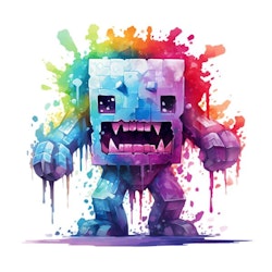 DTF Transfer Textiltryck – Pixel Zombie N:o 1