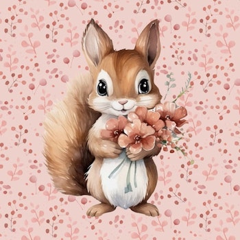Gullig ekorre (40 x 50 cm)
