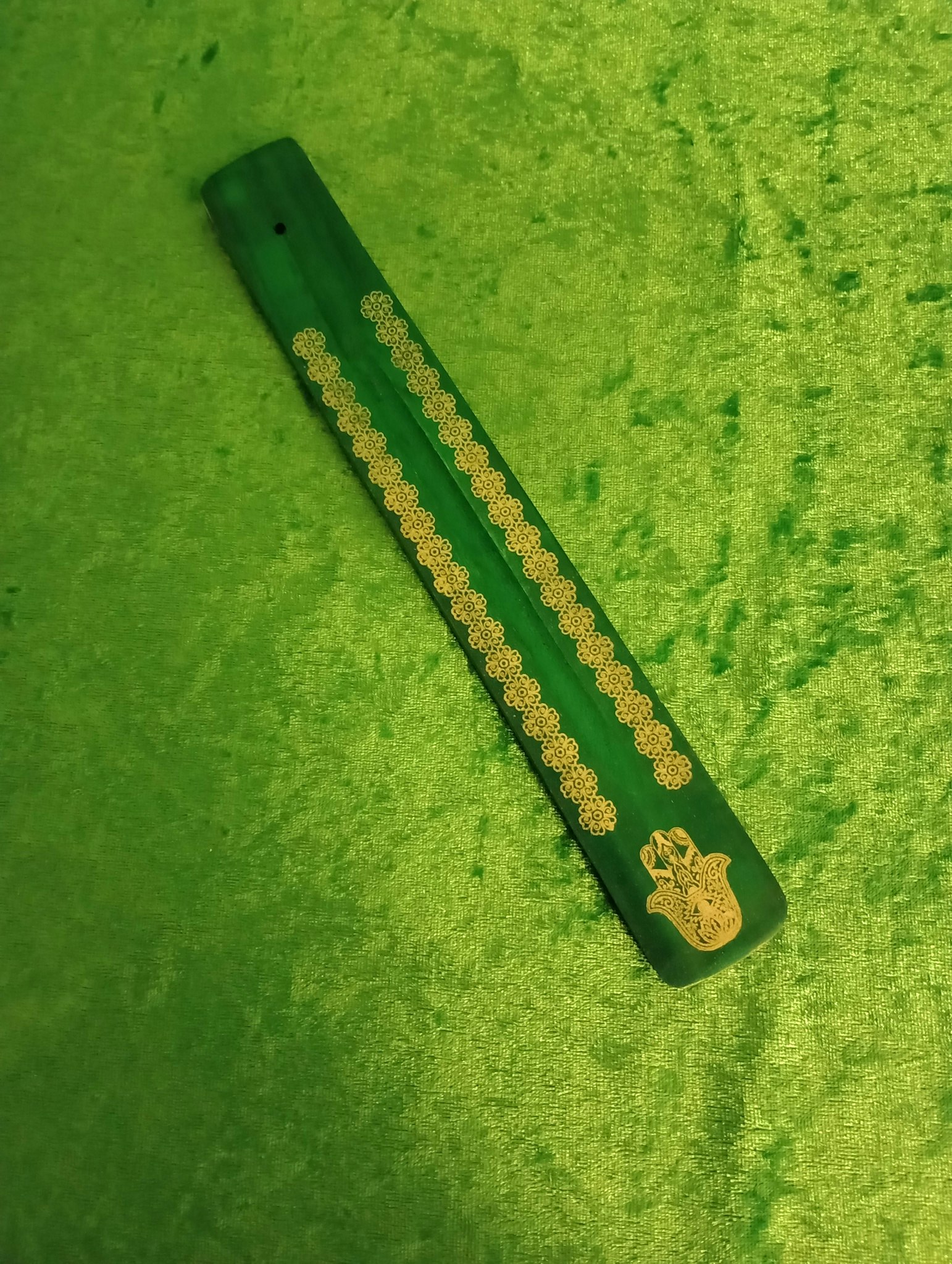 Grön Hamsa rökelsehållare