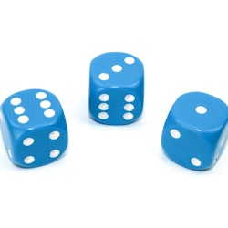 Tärningar - Opaque 16mm d6 Light Blue/white Dice Block (12 dice)