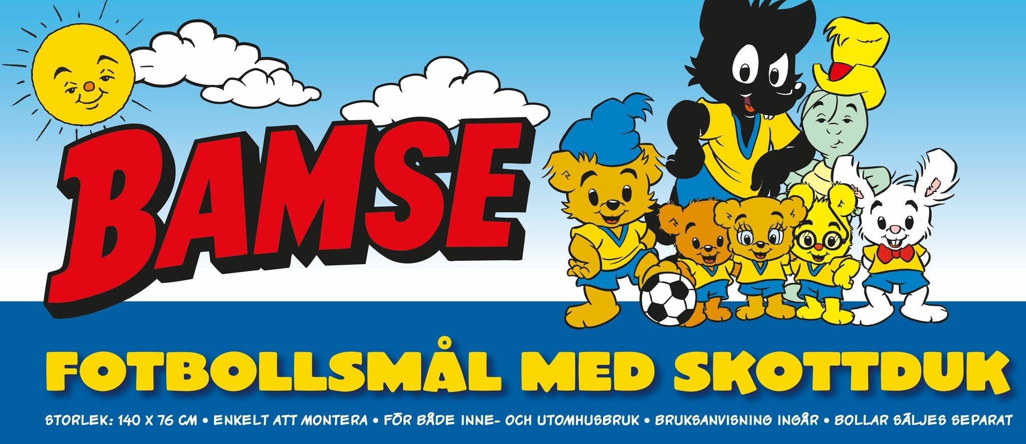 Fotbollsmål Bamse med Skottduk