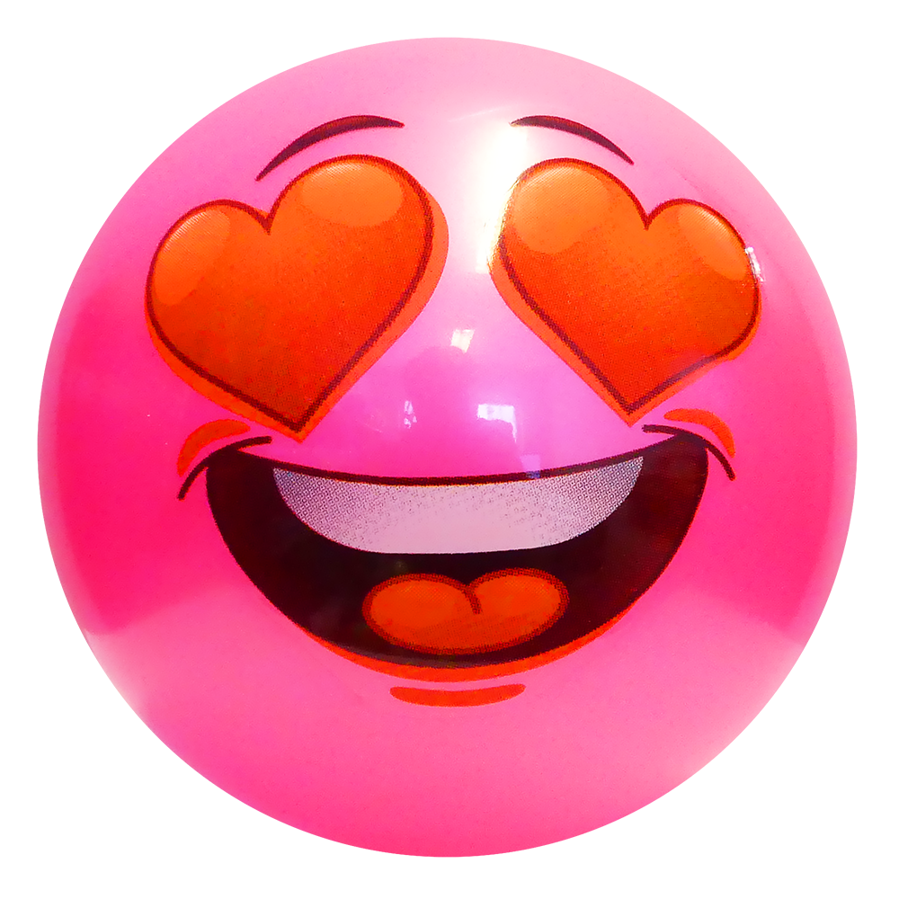 Rosa kärleksfylld emojiboll, SportMe Funny Face Rosa boll