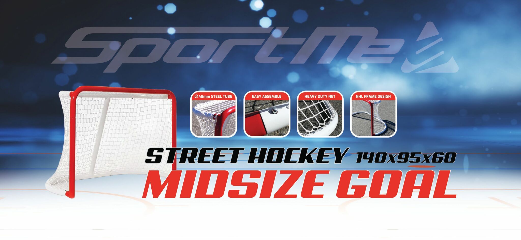 Streethockeymål Midsize förpackning, Framsida