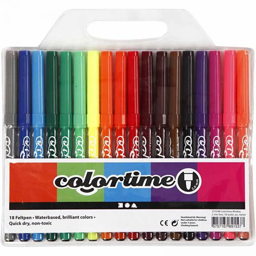 Colortime tuschpennor i förpackning