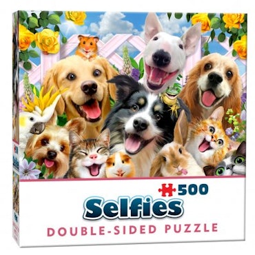 Cheatwell – Selfie Buddies | Dubbelsidigt pussel | 500 Bitar