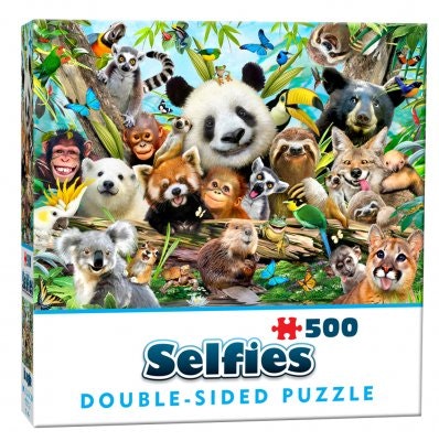 Dubbelsidigt pussel - Jungle Selfie, 500 Bitar, Förpackning
