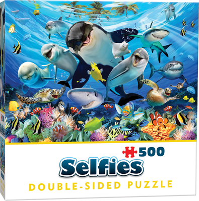 Dubbelsidigt pussel - Selfie Ocean Pals, 500 Bitar, Förpackning