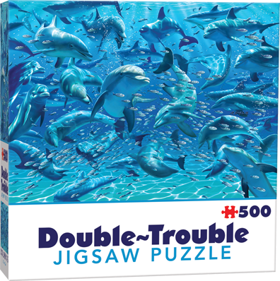 Dubbelsidigt pussel - Dolphins, 500 Bitar, Förpackning