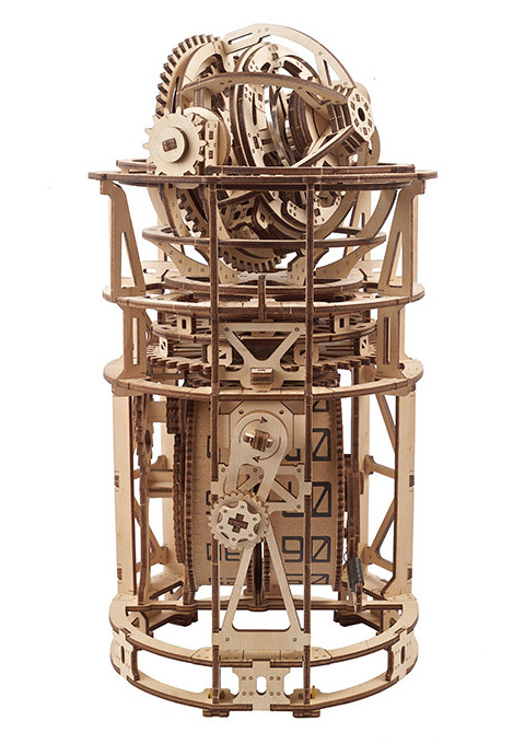 Sky Watcher Tourbillon Table Clock - Byggsats i trä, Bakifrån