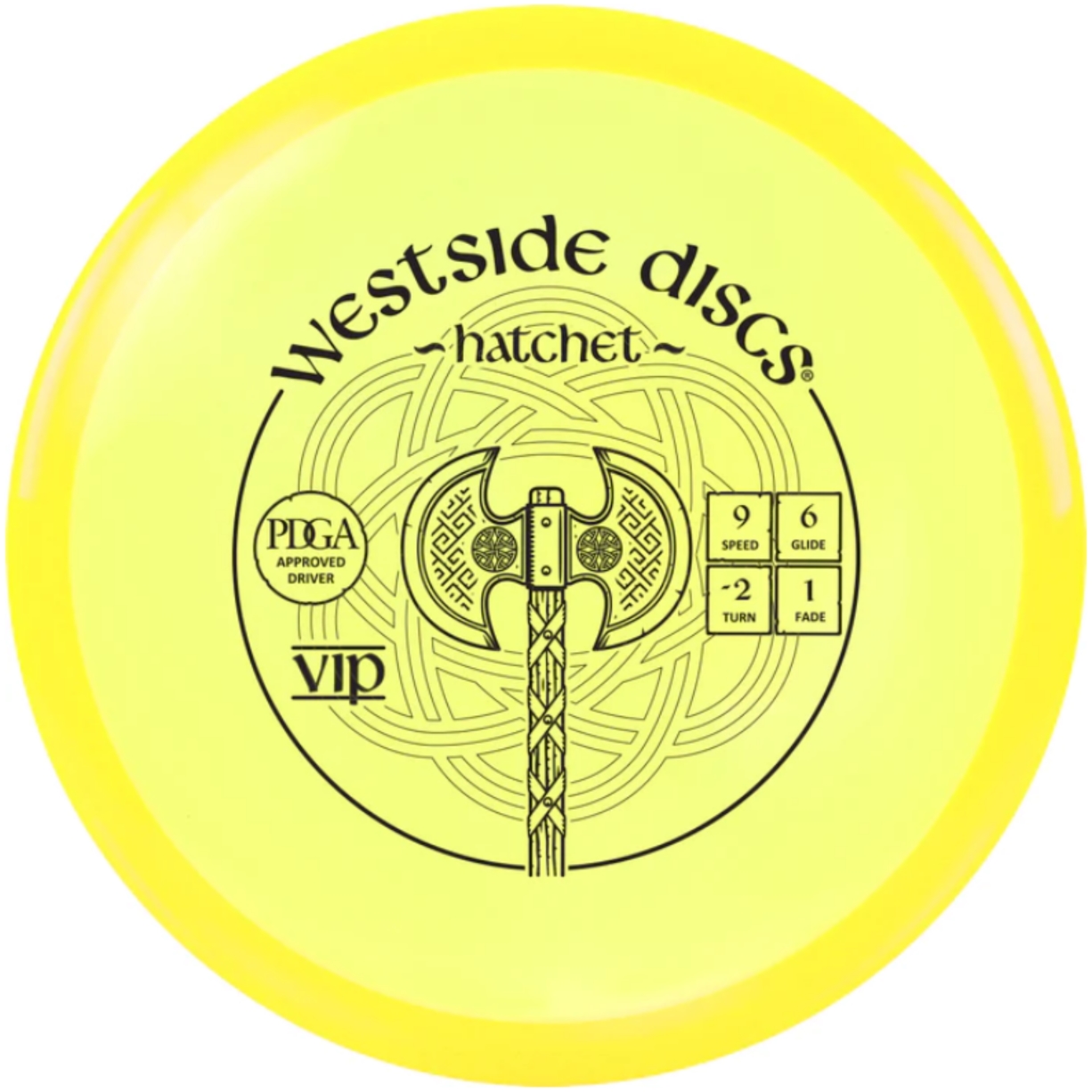 Westside Discs – VIP Hatchet Yellow (Control Driver) | Discgolf