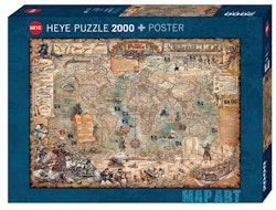 Vintage Pussel - Fine Art Map Pirate World - 2000 Bitar pussel