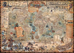 Vintage Pussel - Fine Art Map Pirate World - 2000 Bitar pussel